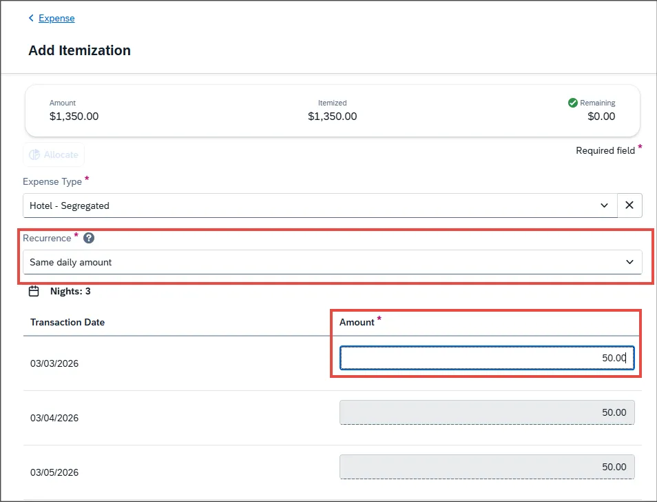 Add Hotel-Segregation Itemization