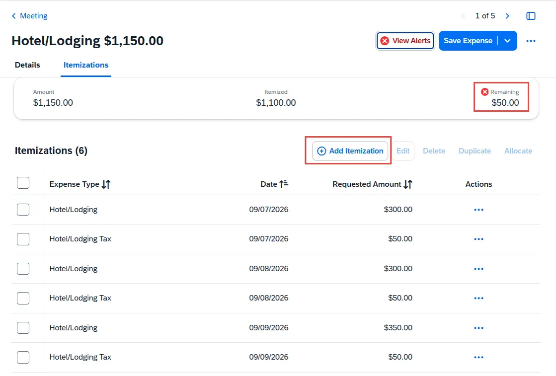 Itemized - Add Itemization